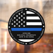 Gedraaide politieagent met blauwe lijn raamsticker (Vel 2)