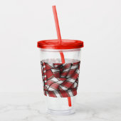 Gedraaide Rode Gestreepte Abstracte Suikerstokken Acryl Drinkbeker (Links)