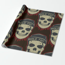Gedraaide rode schedel Happy Halloween Cadeaupapier