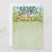 Gedraaide Romantische Lovevogelbomen - Uitnodiging (Achterkant)