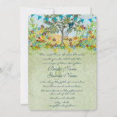 Gedraaide Romantische Lovevogelbomen - Uitnodiging (Voorkant)
