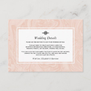 Gedraaide Roos Elegant Vintage Weddenschap Informatiekaartje