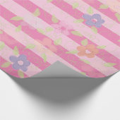 Gedraaide roze Happy Birthday Designer Gift-Wrap Cadeaupapier (Hoek)
