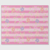 Gedraaide roze Happy Birthday Designer Gift-Wrap Cadeaupapier (Vlak)