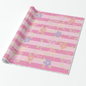 Gedraaide roze Happy Birthday Designer Gift-Wrap Cadeaupapier (Uitgerold)