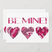 Gedraaide roze rode Valentijns groet Feestdagenkaart (Voorkant / Achterkant)