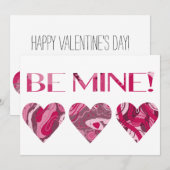 Gedraaide roze rode valentijnskaart wees van mij feestdagenkaart (Voorkant / Achterkant)