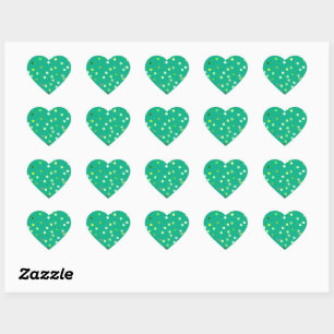 Gedraaide Stippen Groen Hart Stickers