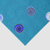 Gedraaide Stippen Spiraal Blauw Tissuepapier (Detail)
