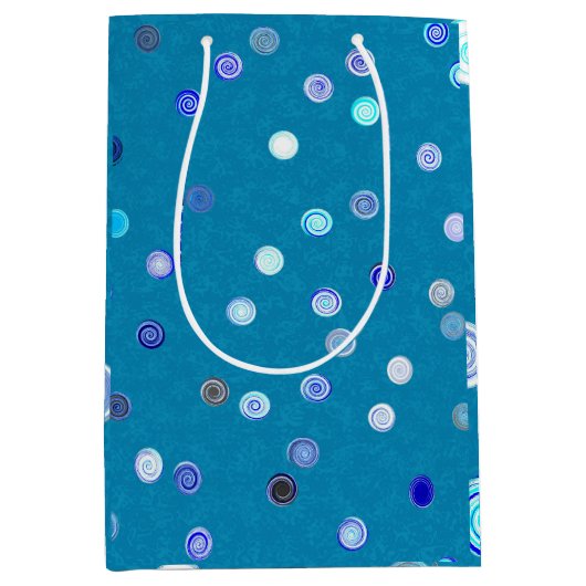 Gedraaide Stippen Spiraal Blauwe Cadeautas (Voorkant)