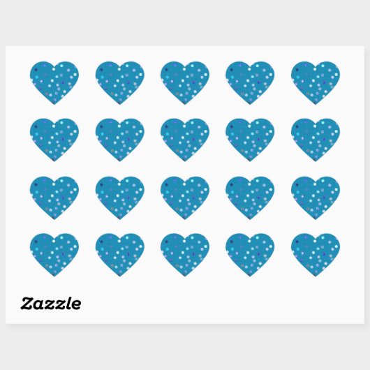 Gedraaide Stippen Spiraal Blauwe Hart Stickers (Vel)