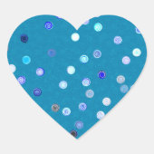 Gedraaide Stippen Spiraal Blauwe Hart Stickers (Voorkant)