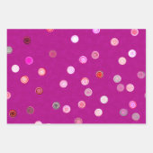 Gedraaide Stippen Spiraal Drie-Kleur Cadeaupapier (Voorkant 2)
