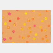 Gedraaide Stippen Spiraal Drie-Kleur Cadeaupapier (Voorkant 3)