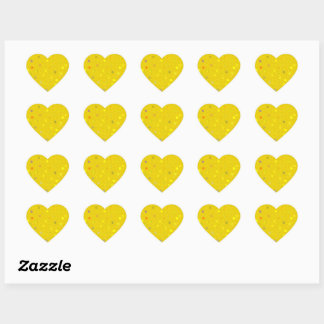 Gedraaide Stippen Spiraal Gele Hart Stickers
