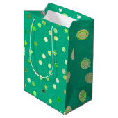 Gedraaide Stippen Spiraal Groen Cadeautas (Achterkant Gekanteld)