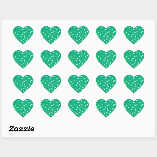 Gedraaide Stippen Spiraal Groen Hart Stickers (Vel)