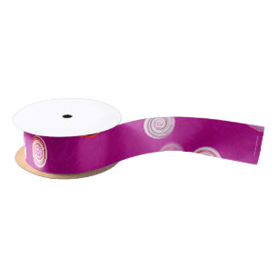 Gedraaide Stippen Spiraal Roze Grosgrain Lint