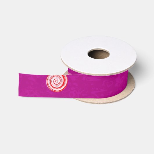 Gedraaide Stippen Spiraal Roze Grosgrain Lint (Spoel)