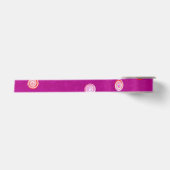 Gedraaide Stippen Spiraal Roze Grosgrain Lint (Voorkant)