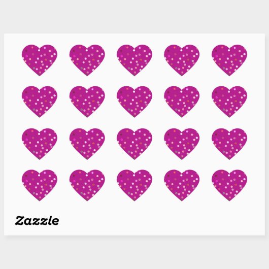 Gedraaide Stippen Spiraal Roze Hart Stickers (Vel)