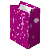 Gedraaide Stippen Spiralen Roze Cadeautas (Voorkant Gekanteld)