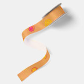 Gedraaide Stipspiralen Oranje Grosgrain Lint (Achterkant)