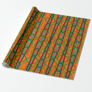 Gedraaide symmetrische lijnkunst in zuidwestelijke cadeaupapier