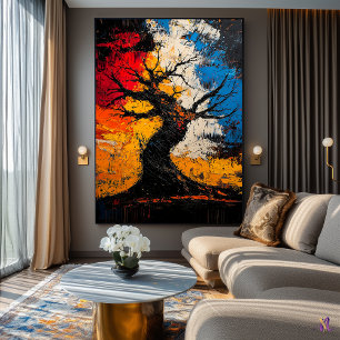 Gedraaide Veerkracht – Expressionistische Abstract Poster
