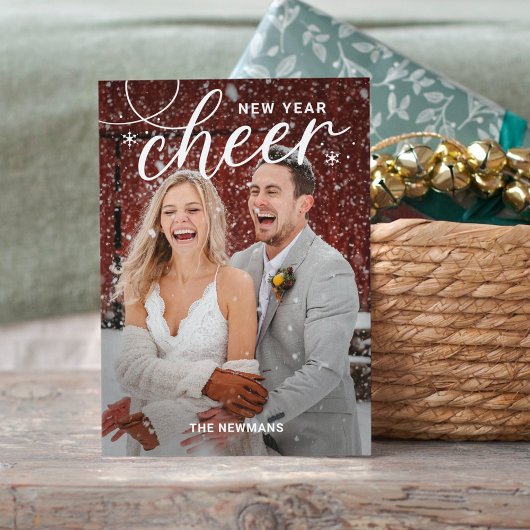 Gedraaide Zalig Nieuwjaar Fotokaart Feestdagenkaart