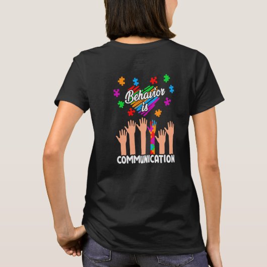 Gedrag is communicatie autisme t-shirt (Achterkant)