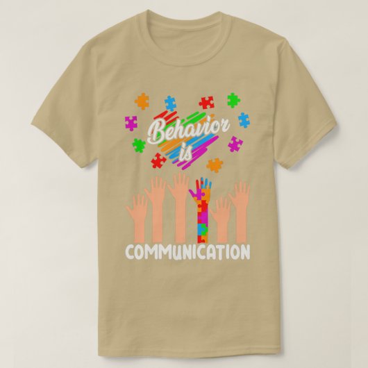 Gedrag is CommunicationAutism Bewustmaands T-shirt (Design voorkant)