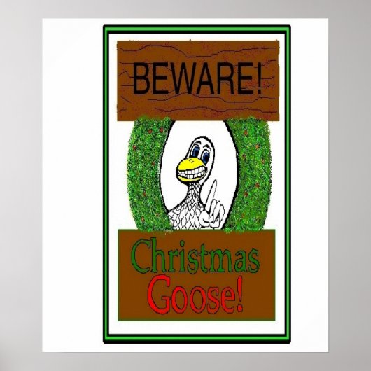 GEDRAG! Kerstgans. Funny Holiday Poster (Voorkant)
