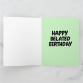 GEDRAGEN BIRTHDAY FUNNY TURTLE Wenskaart Kaart (Binnen)