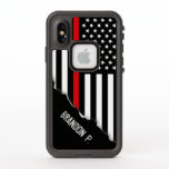 Gedragen Kijk uit naar de naam van de Vlag van de<br><div class="desc">Een geval van de de vlagtelefoon van de douanenaam patriottische brandweervrouw met een unieke 3d stijl die eruit kijkt.</div>