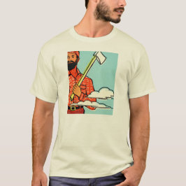 GEDRAGEN LUMBERJACK MET AX. PERSONALISEERBAAR. T-SHIRT