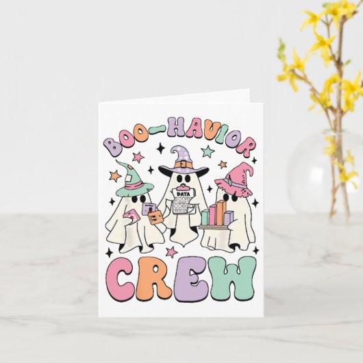 Gedragsanalist Halloween Een Schattigee Spook Boo- Kaart (Gele Bloem)