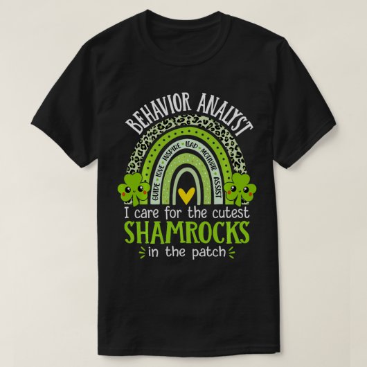 Gedragsanalist St Patricks Day Shamrocks ABA T-shirt (Design voorkant)