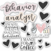 Gedragsanalist Stickers, ABA Therapie, BCBA Gift, Sticker (Voorkant)