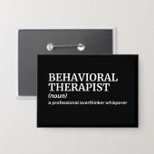 Gedragstherapeut Humor - Grappige Definitie Button (Voorkant / Achterkant)