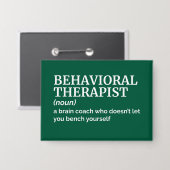 Gedragstherapeut Job Humor Definition Button (Voorkant / Achterkant)