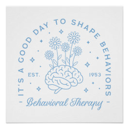 Gedragstherapie therapeut blauw esthetisch perfect poster