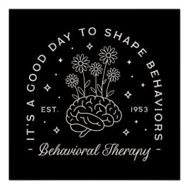 Gedragstherapie therapeut citeert retro zwart perfect poster