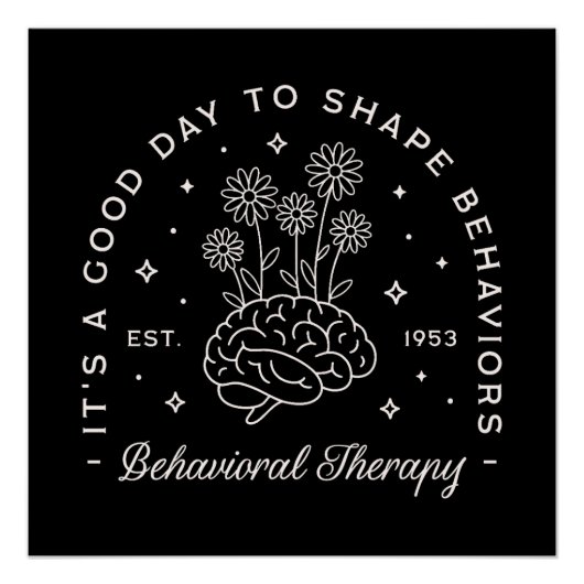 Gedragstherapie therapeut citeert retro zwart perfect poster (Voorkant)