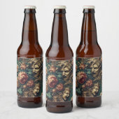 Gedrangde decadentie - Gotische Victoriaans bloem Bier Etiket (Flessen)