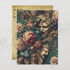 Gedrangde decadentie - Gotische Victoriaans bloem Feestdagenkaart