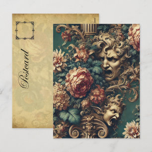 Gedrangde decadentie - Gotische Victoriaans bloem Feestdagenkaart