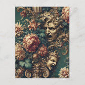Gedrangde decadentie - Gotische Victoriaans bloem Feestdagenkaart (Voorkant)