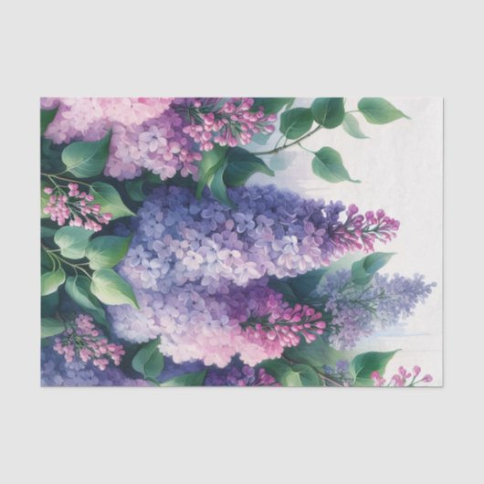 Gedrapeerde Aquarel Sering Decoupage Tissuepapier (Voorkant)