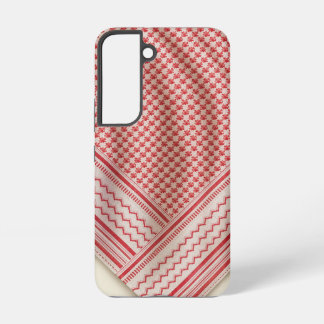 Gedrapeerder rode en witte Shemagh Keffiyeh, Crème Samsung Galaxy Hoesje